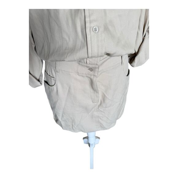 Federica Tosi Lyocell Tencel Mini Dress Safari Utility Shirt Sz 40 M/L Us 8 - Picture 8 of 13